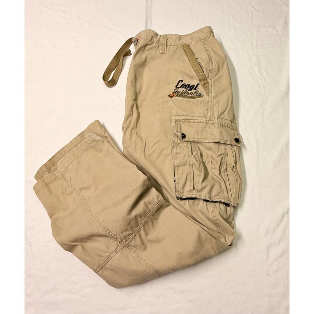 Coogi  Australia cargo pants Mens size 38 khaki Pocket Utility Pocket Streetwear